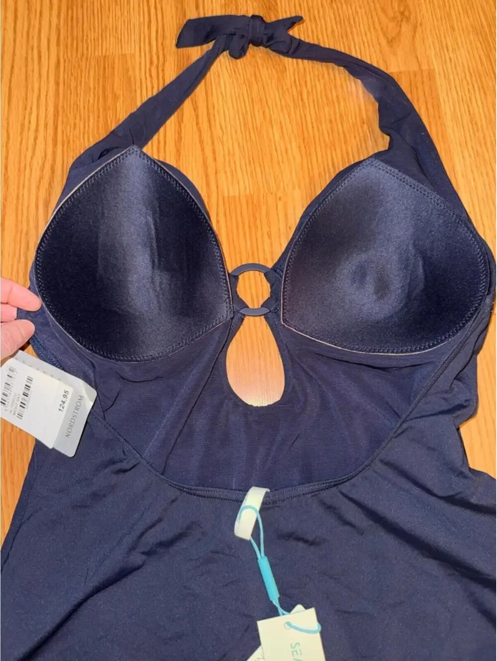 Sea level swim Nordstrom womens Blue One-Piece Swimsuit Sz 12 nwt quiet lux